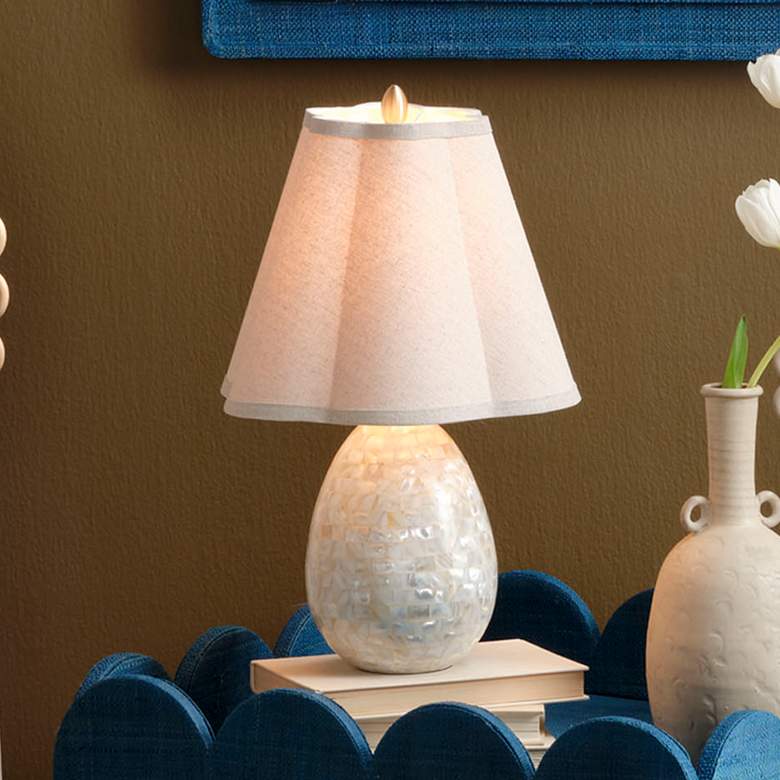 Image 1 Jamie Young Capsule Mother of Pearl Table Lamp with Linen Shade