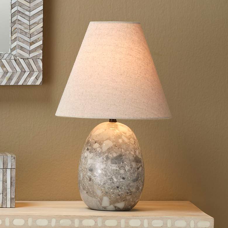 Image 1 Jamie Young Capsule Travertine Table Lamp with Linen Shade
