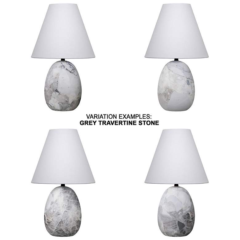Image 7 Jamie Young Capsule Travertine Table Lamp with Linen Shade more views