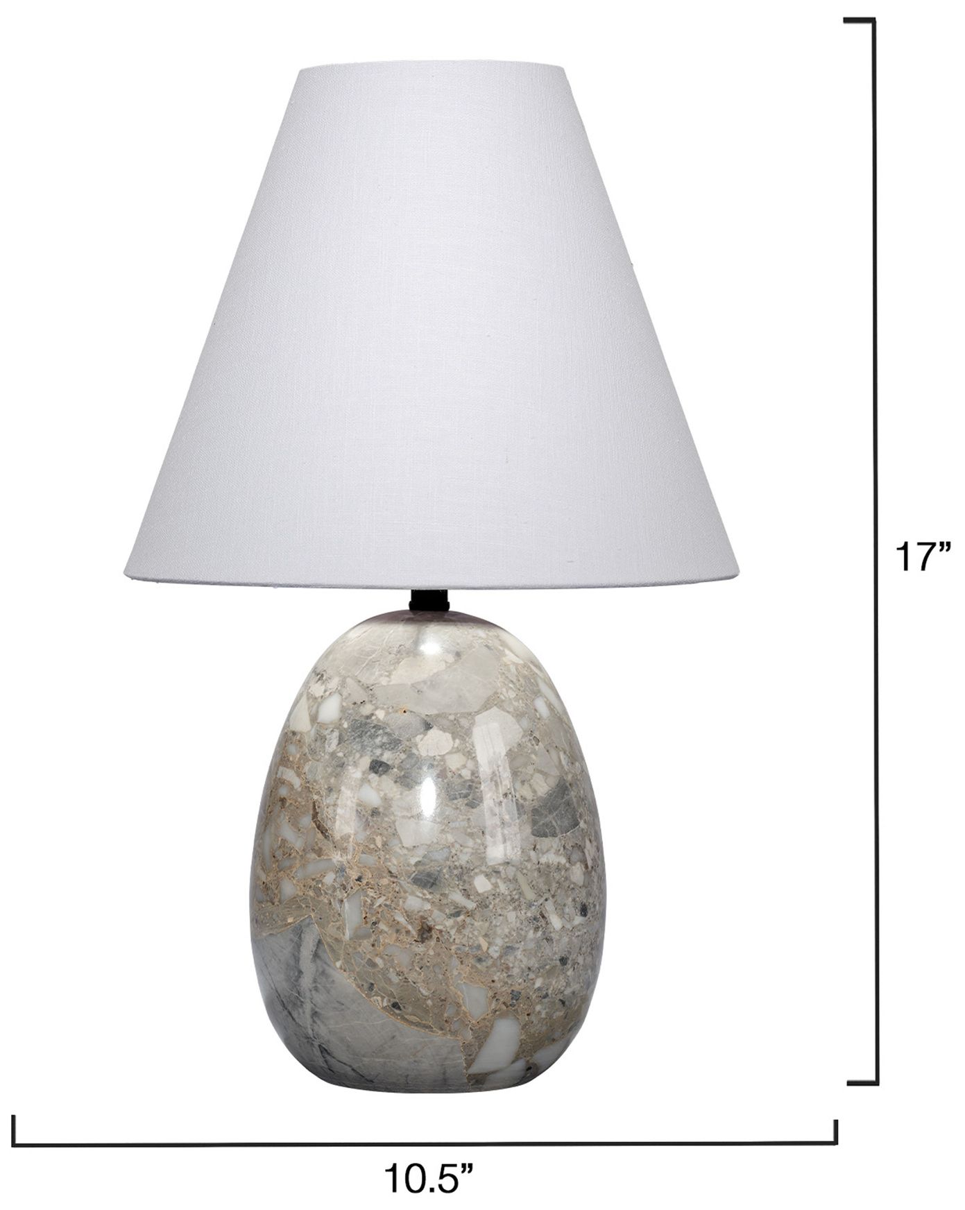 Jamie Young Capsule Travertine Table Lamp with Linen Shade