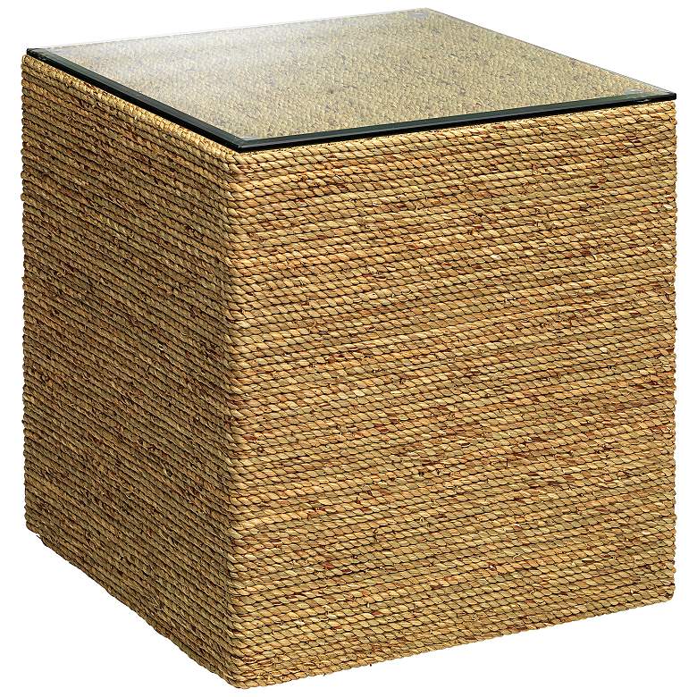 Jamie Young Captain 18 inch Wide Square Seagrass Side Table