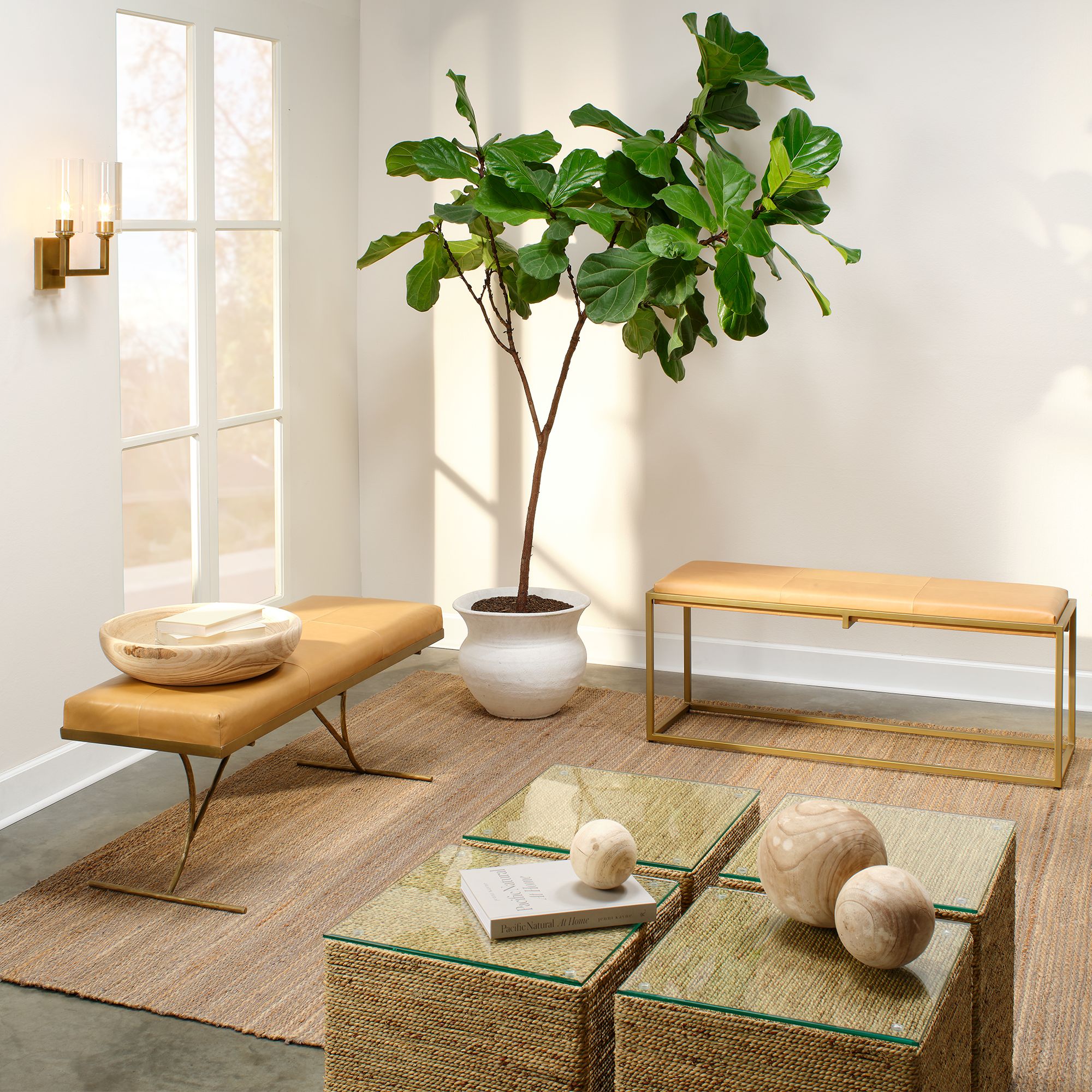 Jamie Young Captain 18" Wide Square Seagrass Side Table