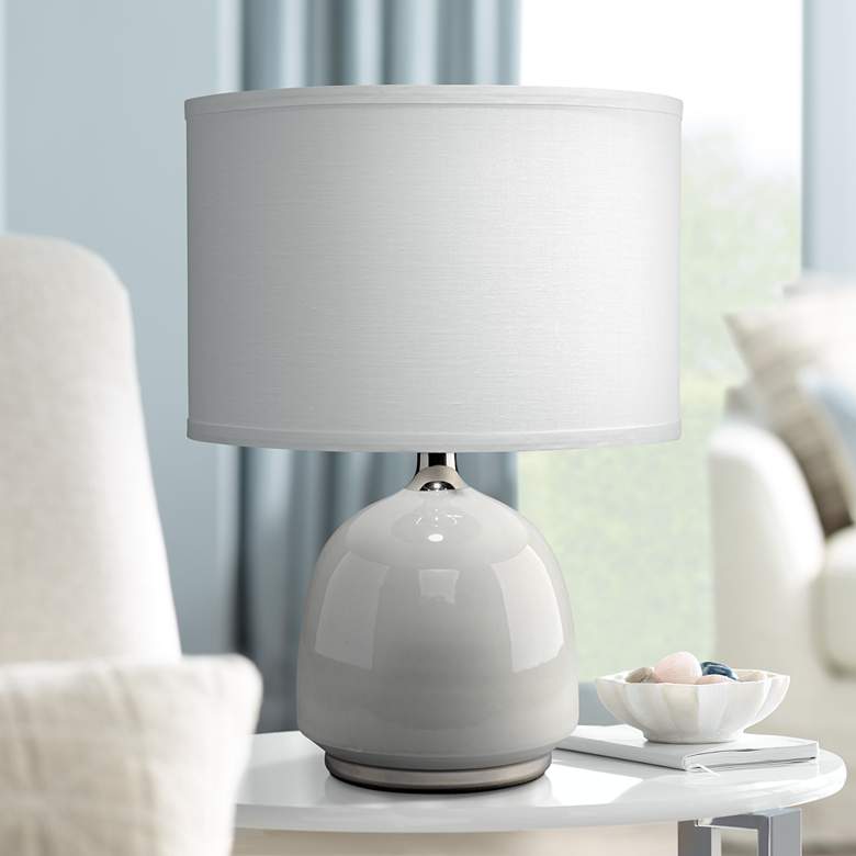 Image 1 Jamie Young Carlton Light Gray Ceramic Accent Table Lamp