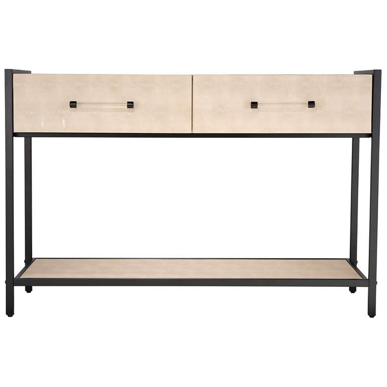 Image 1 Jamie Young Cassius Faux Shagreen 2-Drawer Console, Taupe