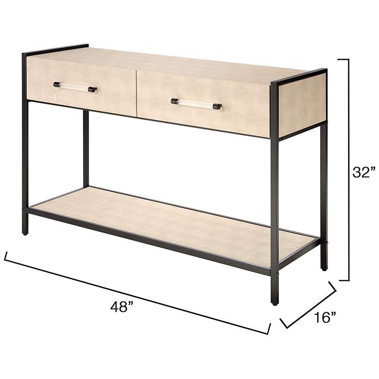 Image 3 Jamie Young Cassius Faux Shagreen 2-Drawer Console, Taupe more views