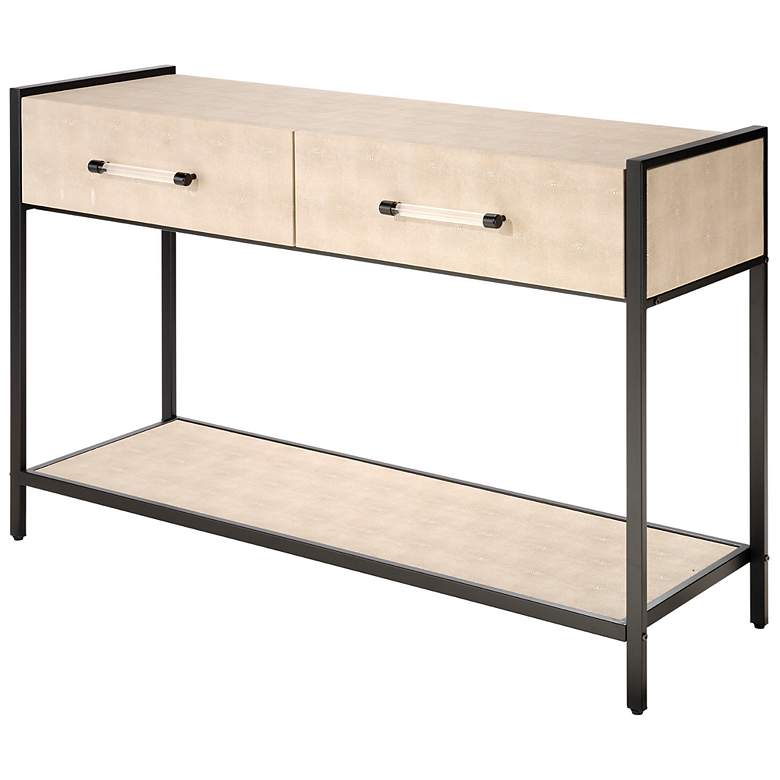 Image 5 Jamie Young Cassius Faux Shagreen 2-Drawer Console, Taupe more views