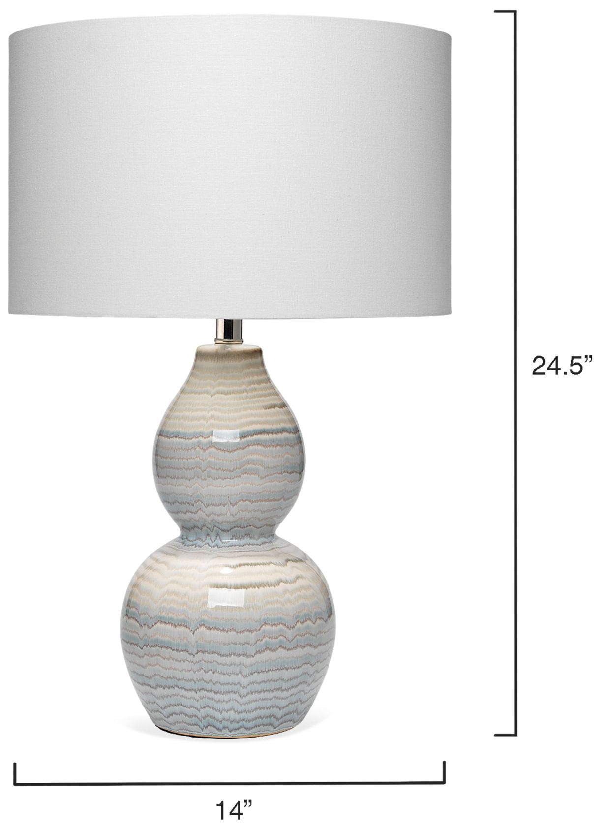 Image 6 Jamie Young Catalina Ceramic Wave Table Lamp with Linen Shade more views