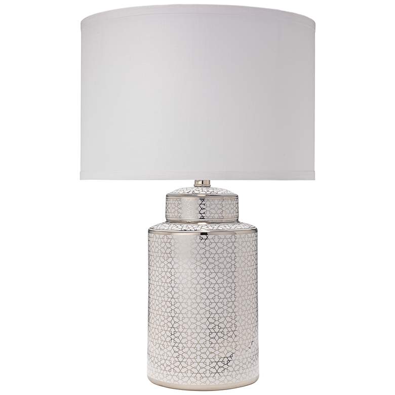Image 1 Jamie Young Celeste Silver and White Ceramic Table Lamp