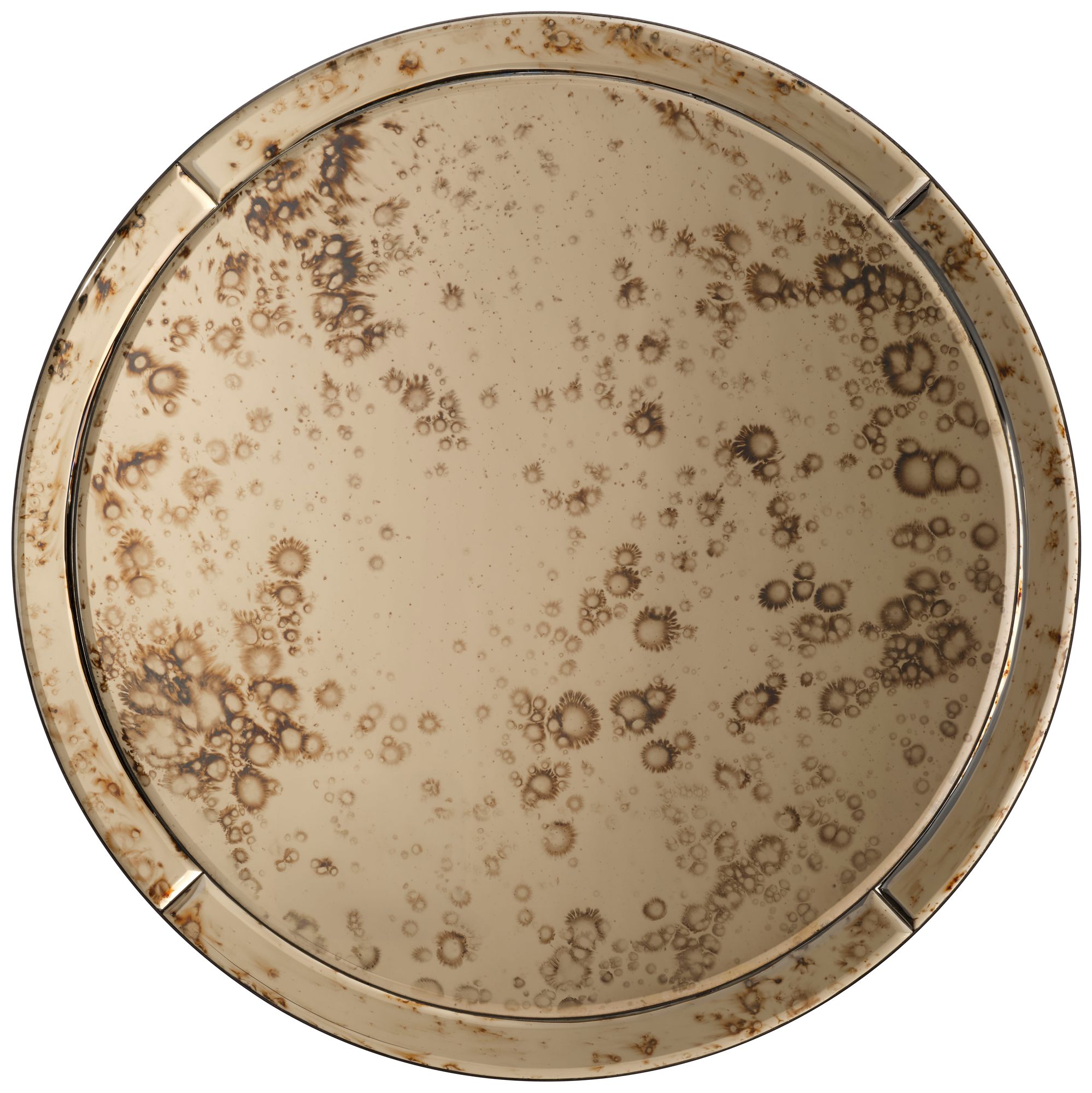 Image 2 Jamie Young Chambord Antiqued Glass Round Wall Mirror 32" in Antique Brass