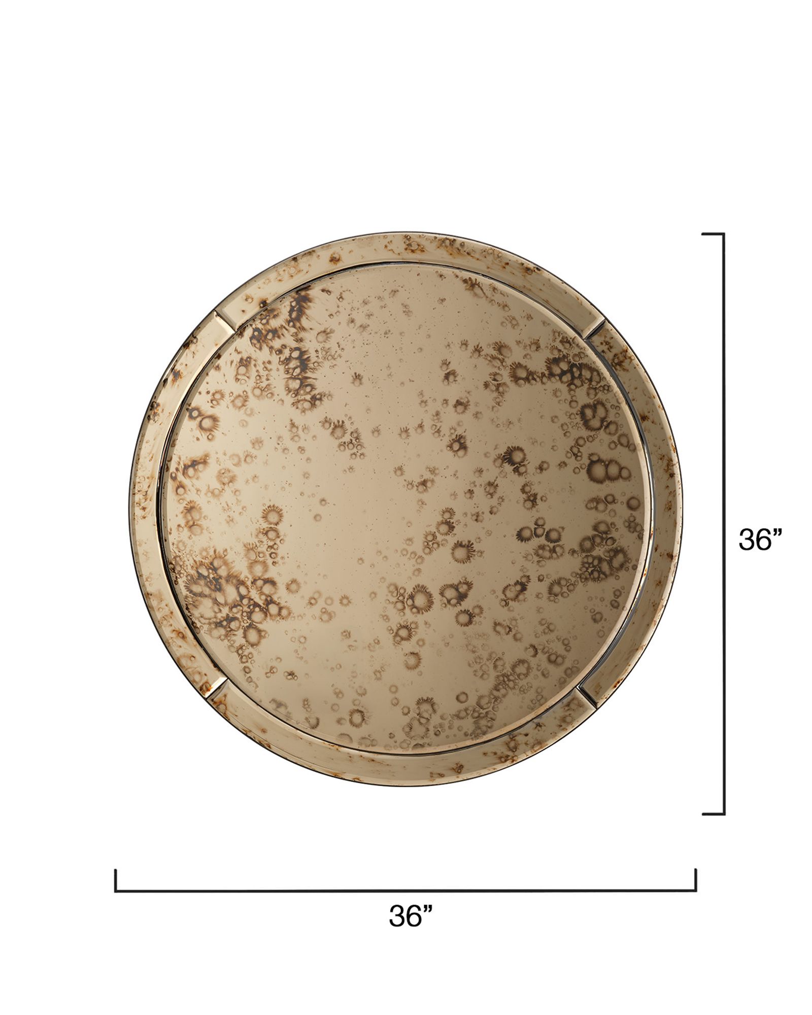 Image 6 Jamie Young Chambord Antiqued Glass Round Wall Mirror 32" in Antique Brass more views