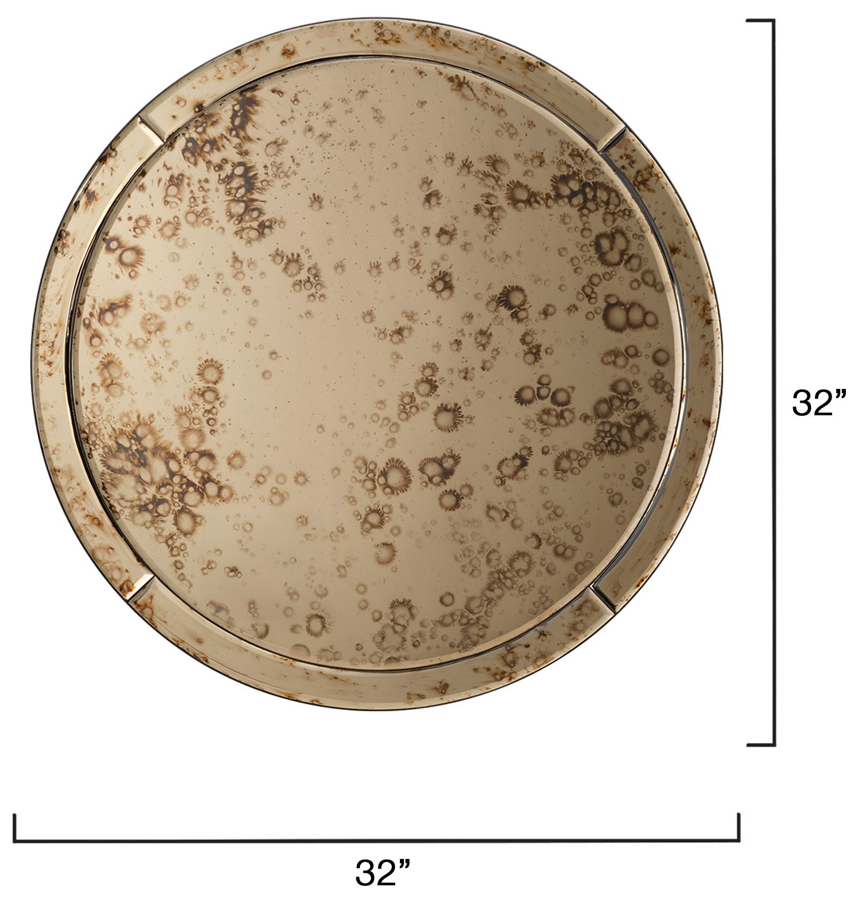 Image 7 Jamie Young Chambord Antiqued Glass Round Wall Mirror 32" in Antique Brass more views
