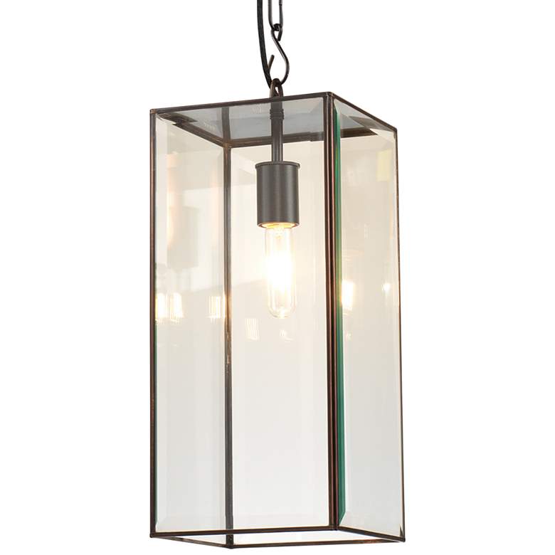 Image 1 Jamie Young Chelsea 8 1/2 inch Wide Oiled Bronze and Glass Pendant Light