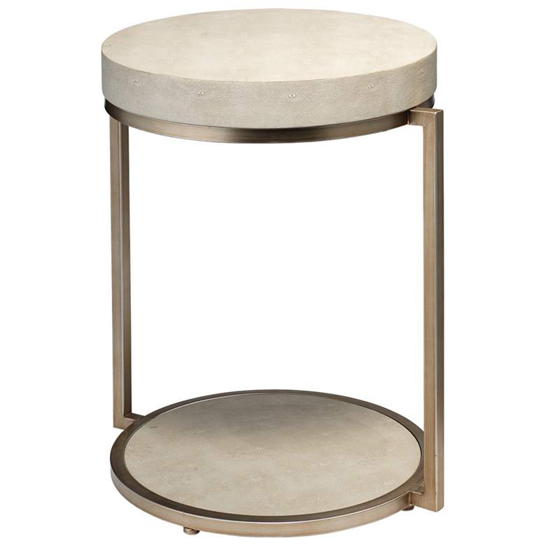 Image 2 Jamie Young Chester Ivory Faux Shagreen Round Side Table