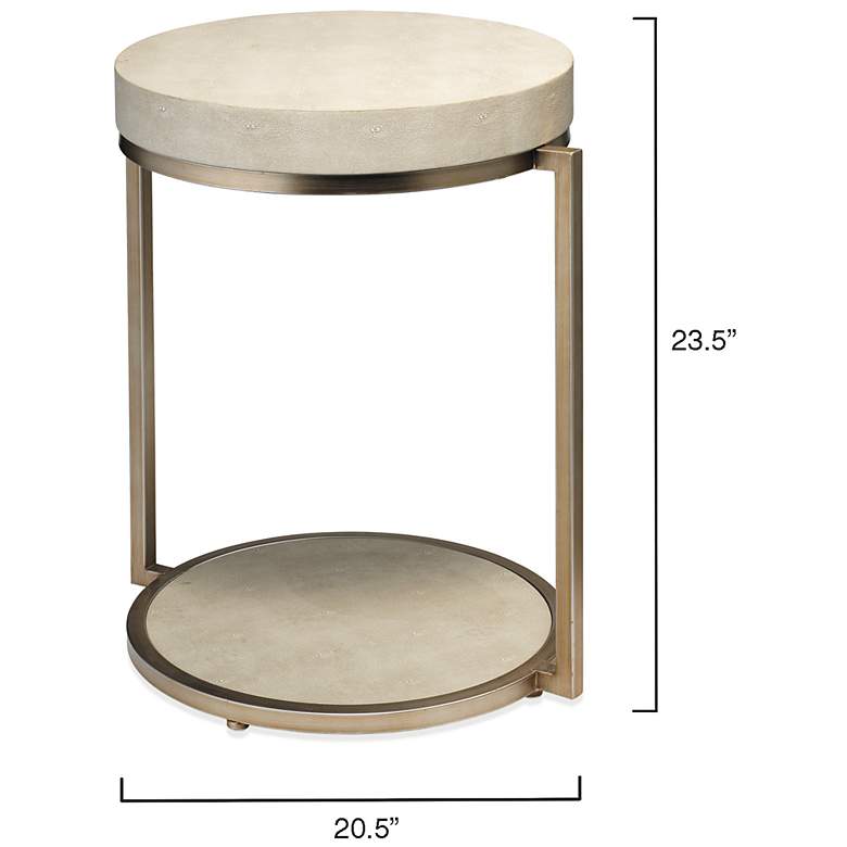 Image 3 Jamie Young Chester Ivory Faux Shagreen Round Side Table more views