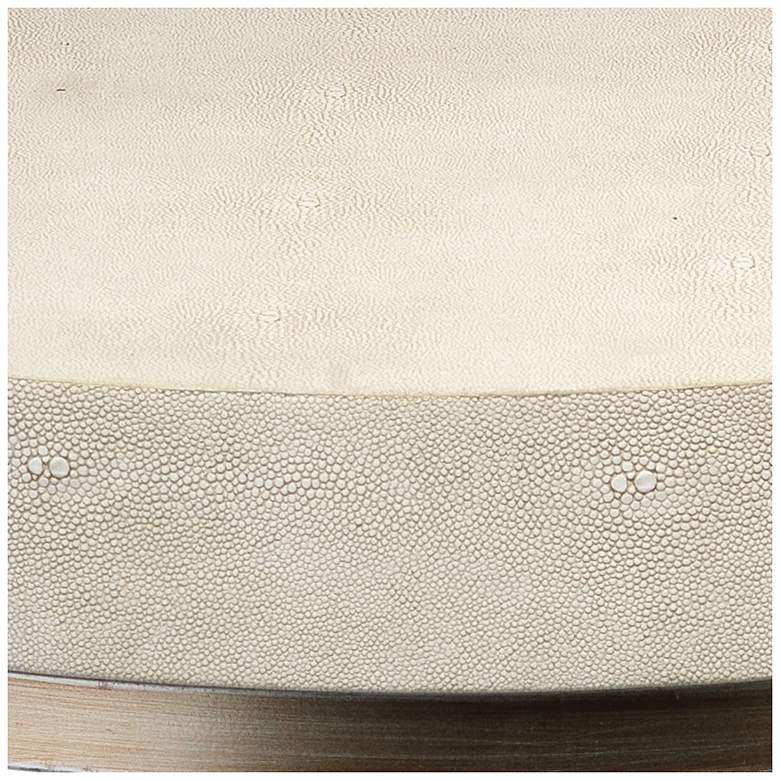 Image 4 Jamie Young Chester Ivory Faux Shagreen Round Side Table more views