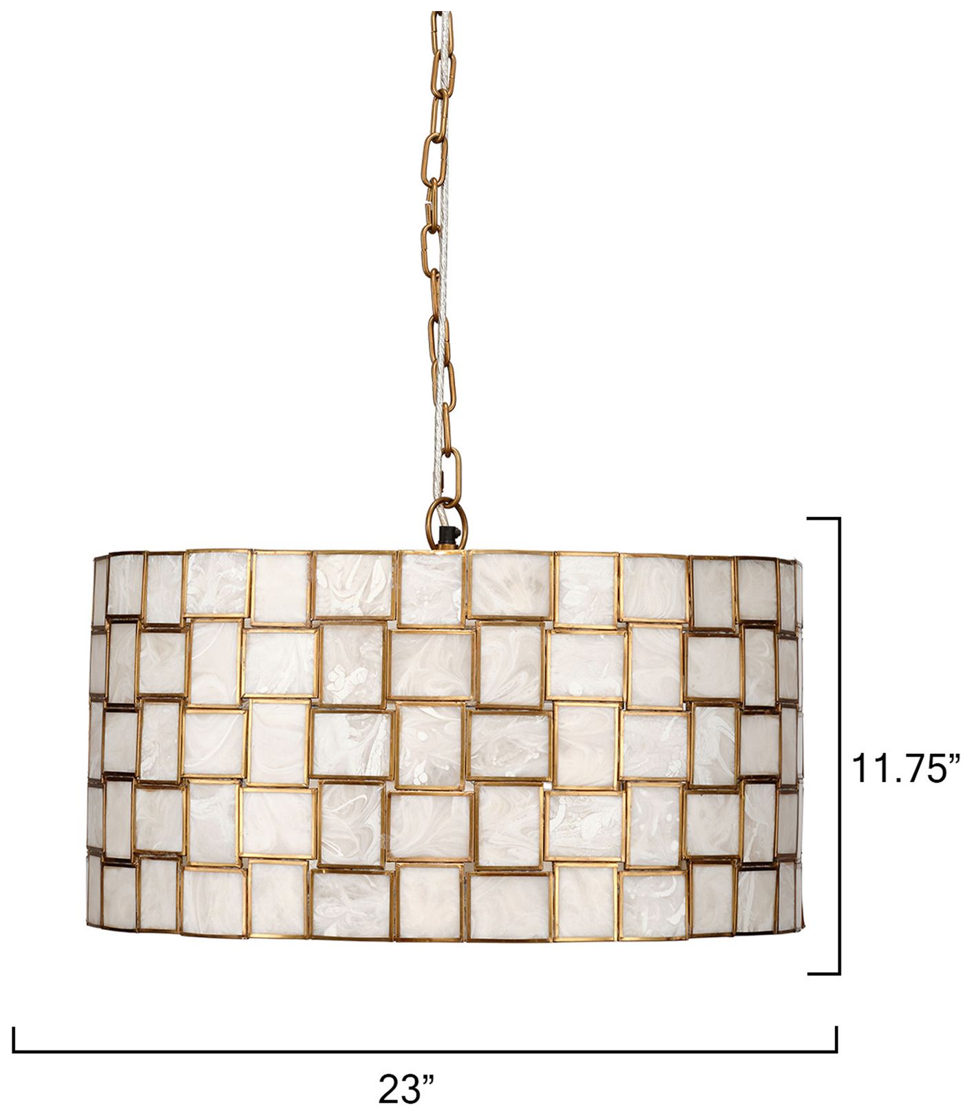 Image 3 Jamie Young Cinema Faux Alabaster 3-Light Chandelier 11.75" in Cream more views