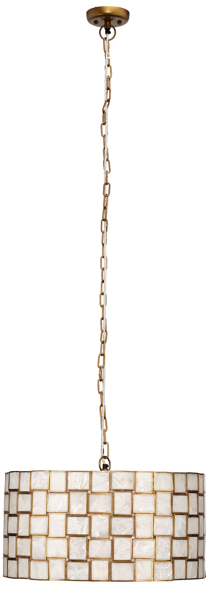 Image 7 Jamie Young Cinema Faux Alabaster 3-Light Chandelier 11.75" in Cream more views