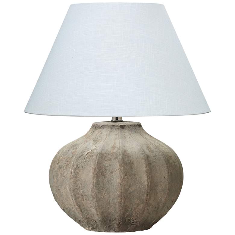 Image 2 Jamie Young Clamshell 23 inch Ribbed Sand Ceramic Table Lamp