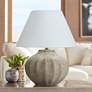 Jamie Young Clamshell 23" Ribbed Sand Ceramic Table Lamp
