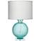 Jamie Young Clark Aqua Blue Glass Table Lamp