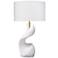 Jamie Young Cobra Ricestone Table Lamp with Linen Shade
