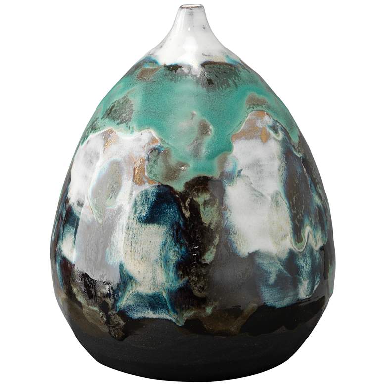 Image 1 Jamie Young Collage 11" High Black and Ivory Ceramic Vase