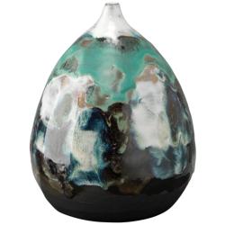 Jamie Young Collage 11&quot; High Black and Ivory Ceramic Vase