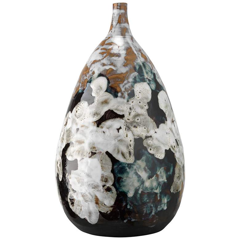 Jamie Young Collage 15 3/4 inchH Black and Ivory Ceramic Vase