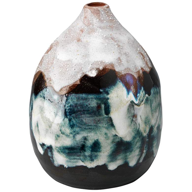 Image 1 Jamie Young Collage 5 1/2 inch High Black and Ivory Ceramic Vase