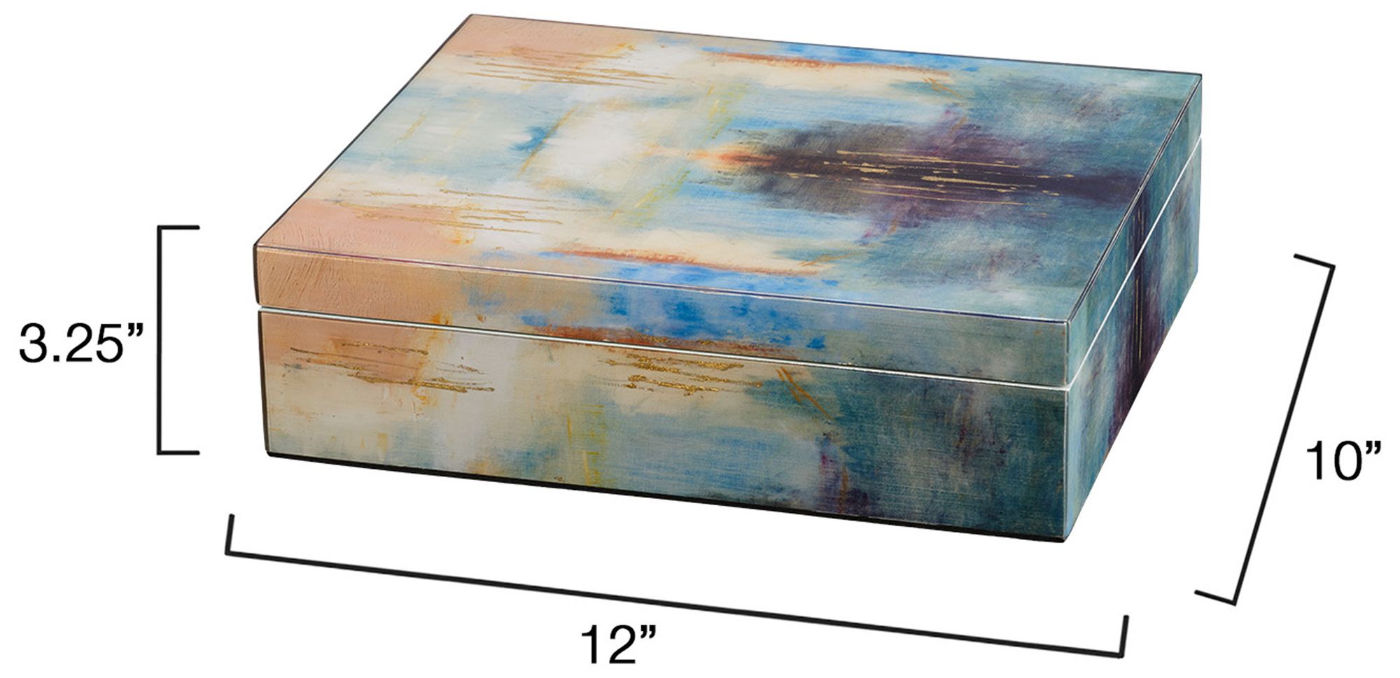 Image 2 Jamie Young Colorwash Decorative Lacquered Box 3.25" more views