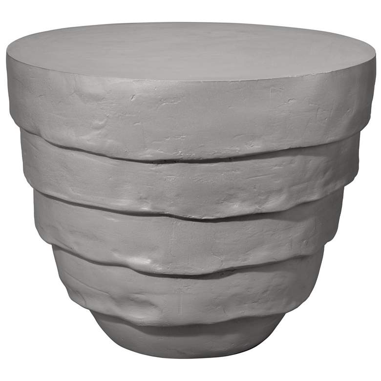 Image 1 Jamie Young Concentric Fiber Glass Indoor/Outdoor Cement Gray Side Table