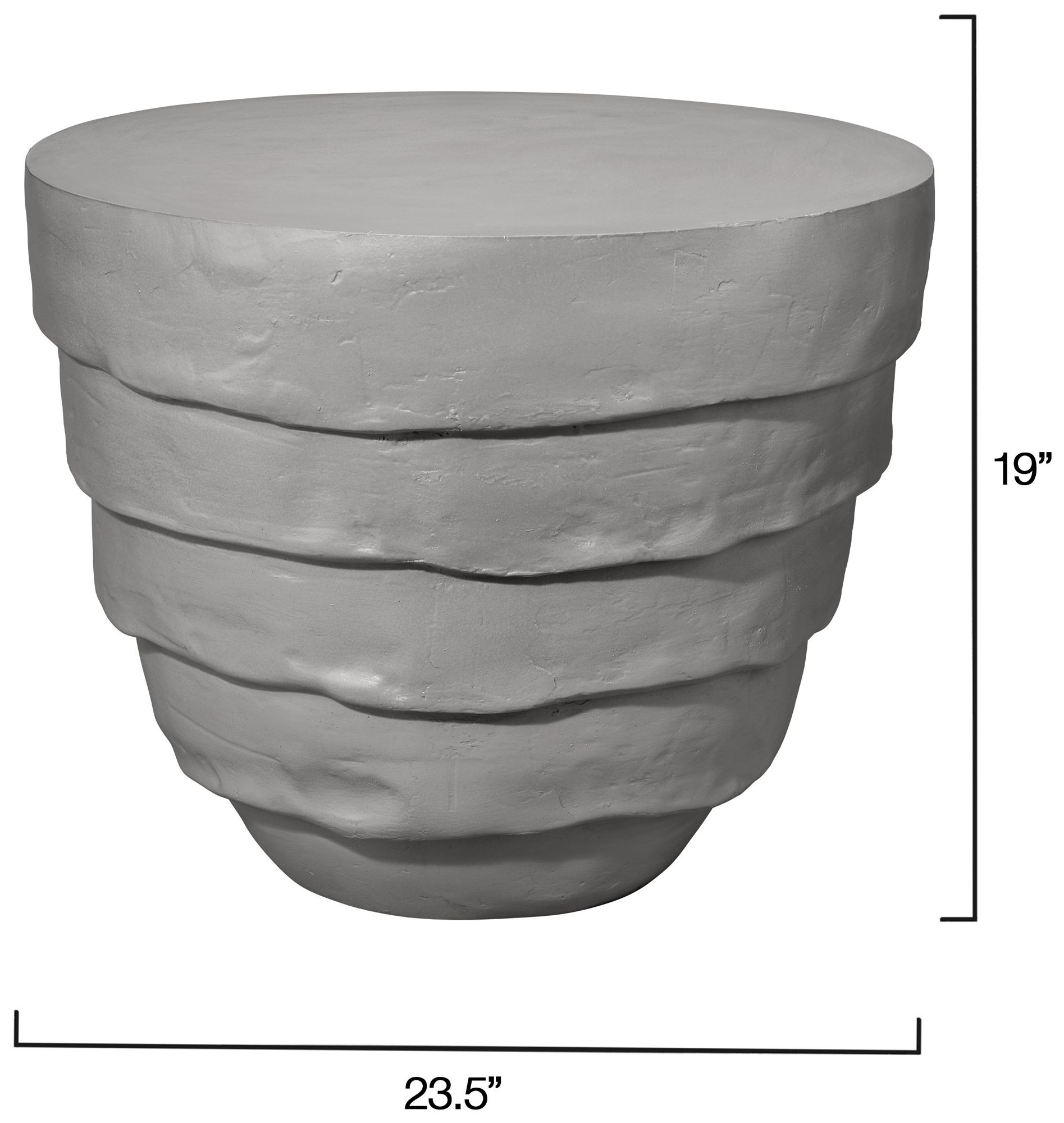 Image 3 Jamie Young Concentric Fiber Glass Indoor/Outdoor Cement Gray Side Table more views