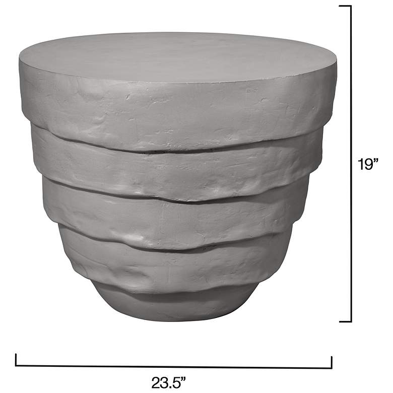 Image 3 Jamie Young Concentric Fiber Glass Indoor/Outdoor Cement Gray Side Table more views