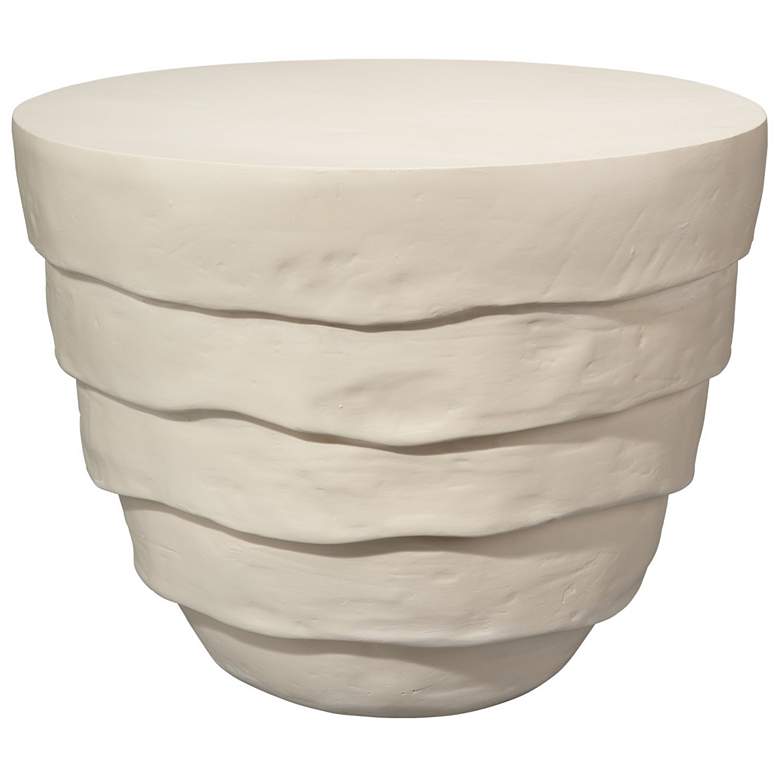Image 1 Jamie Young Concentric Fiber Glass Indoor/Outdoor Cream White Side Table
