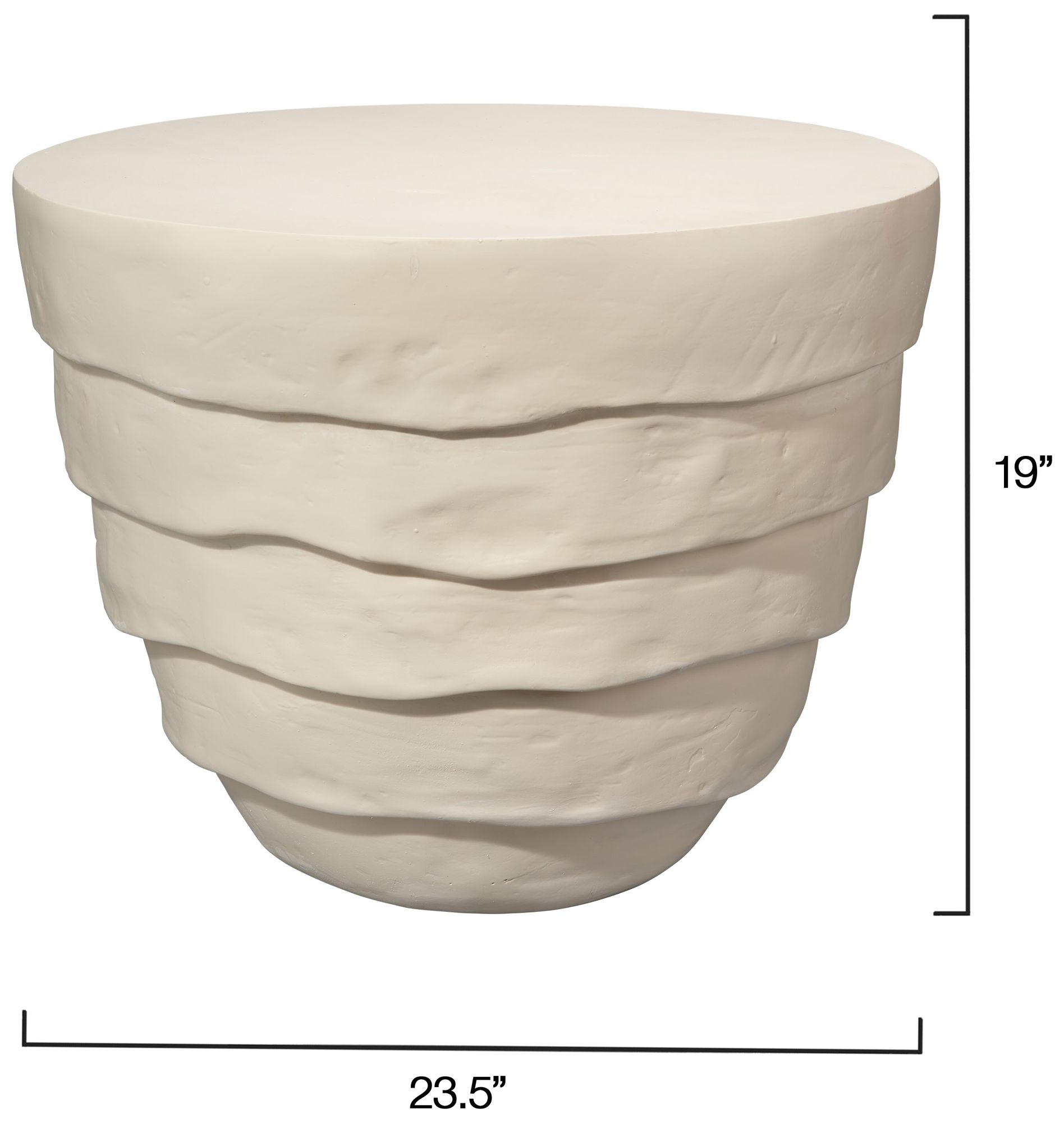 Image 3 Jamie Young Concentric Fiber Glass Indoor/Outdoor Cream White Side Table more views