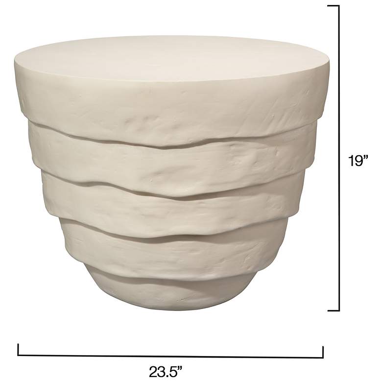 Image 3 Jamie Young Concentric Fiber Glass Indoor/Outdoor Cream White Side Table more views