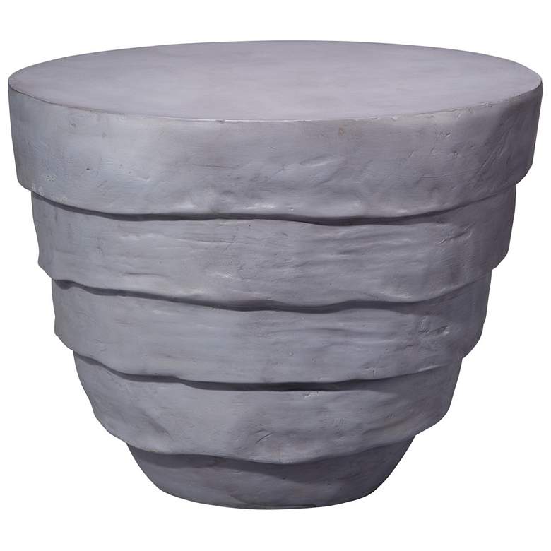 Image 1 Jamie Young Concentric Fiber Glass Indoor/Outdoor Steel Gray Side Table