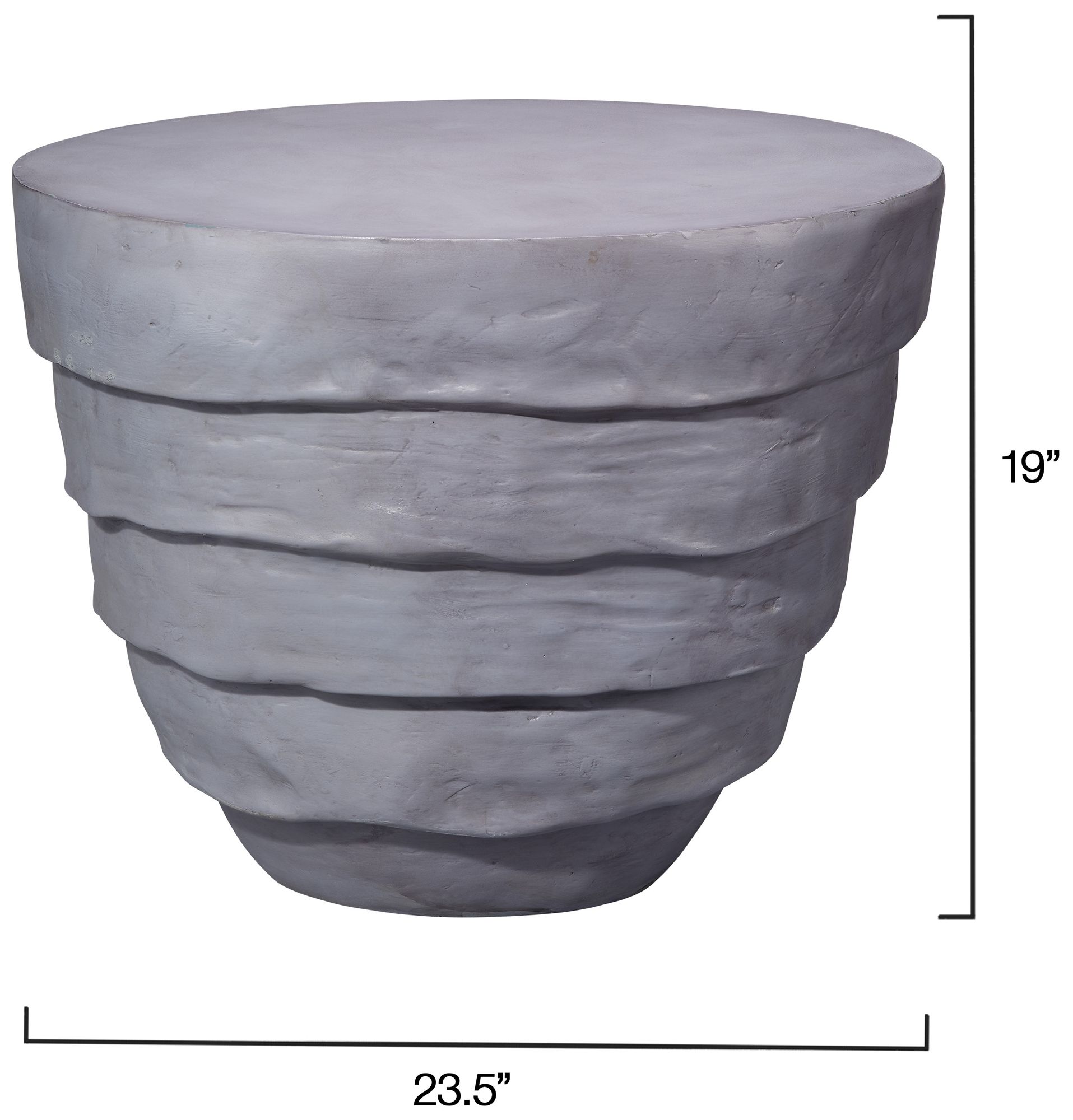 Image 3 Jamie Young Concentric Fiber Glass Indoor/Outdoor Steel Gray Side Table more views