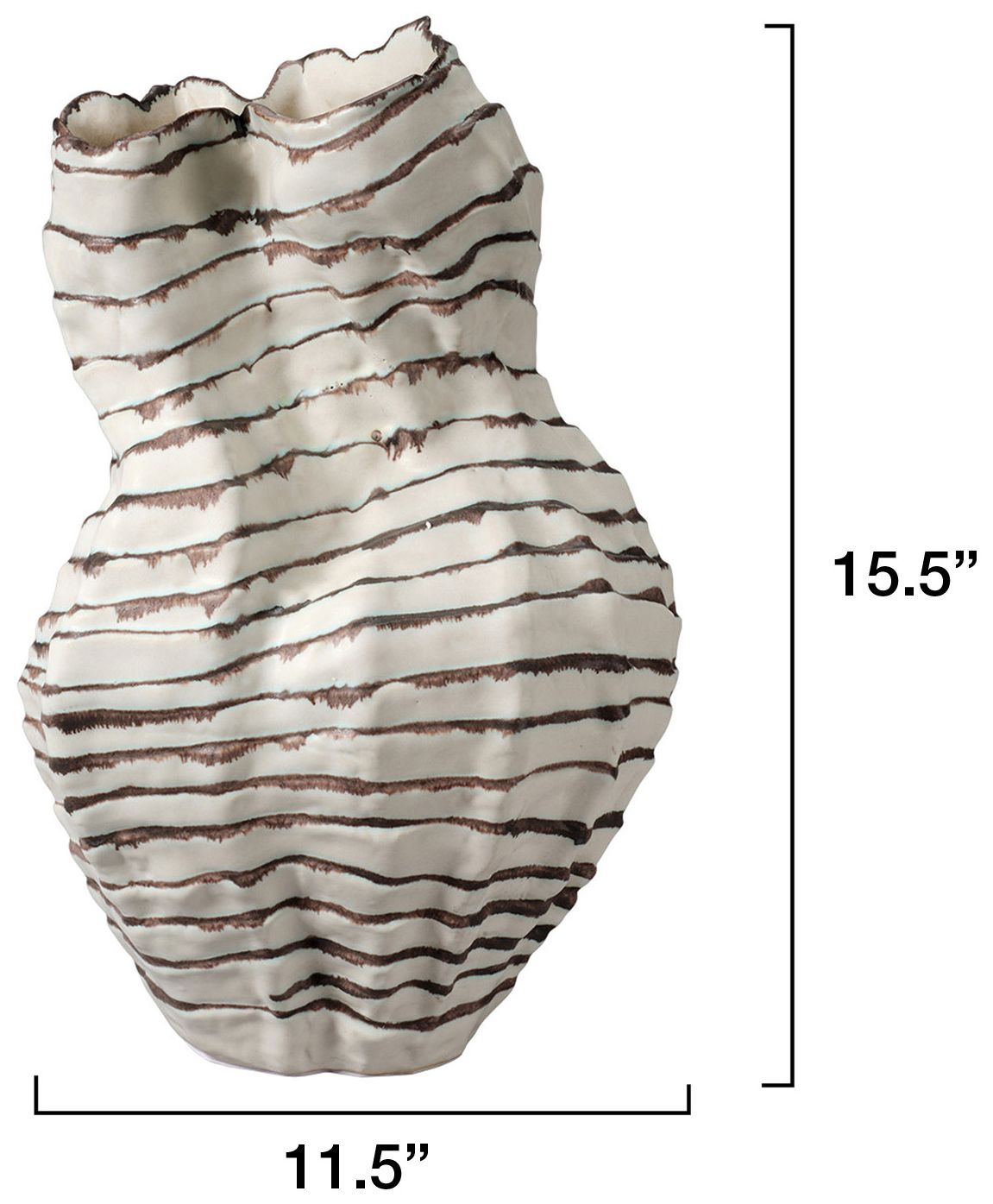 Image 4 Jamie Young Contortion Ceramic Vase 15.5" in Brown more views