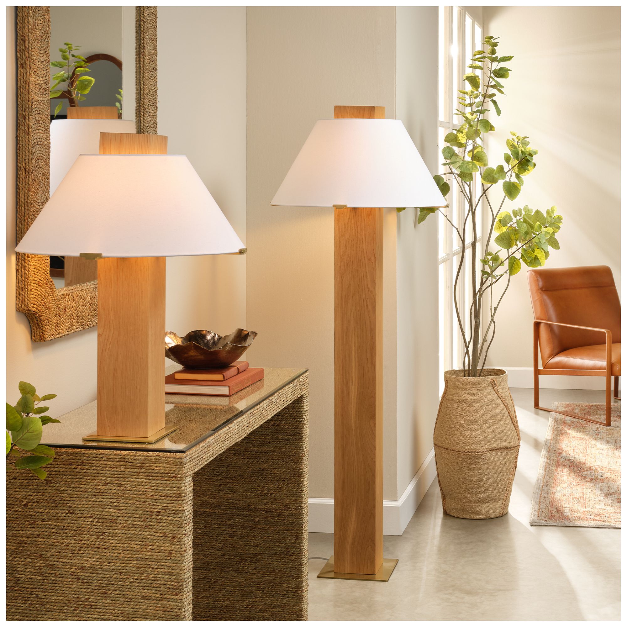 Image 2 Jamie Young Craftsman Wood Floor Lamp Oak 65.75" in Natural Oak more views
