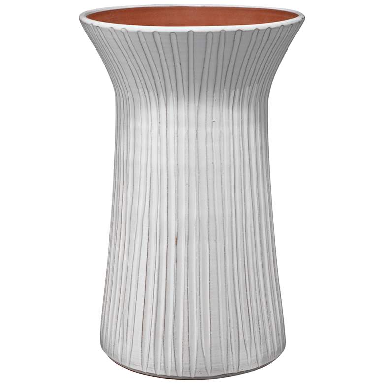 Image 1 Jamie Young Cream 15 1/2" High Tall Podium Vessel