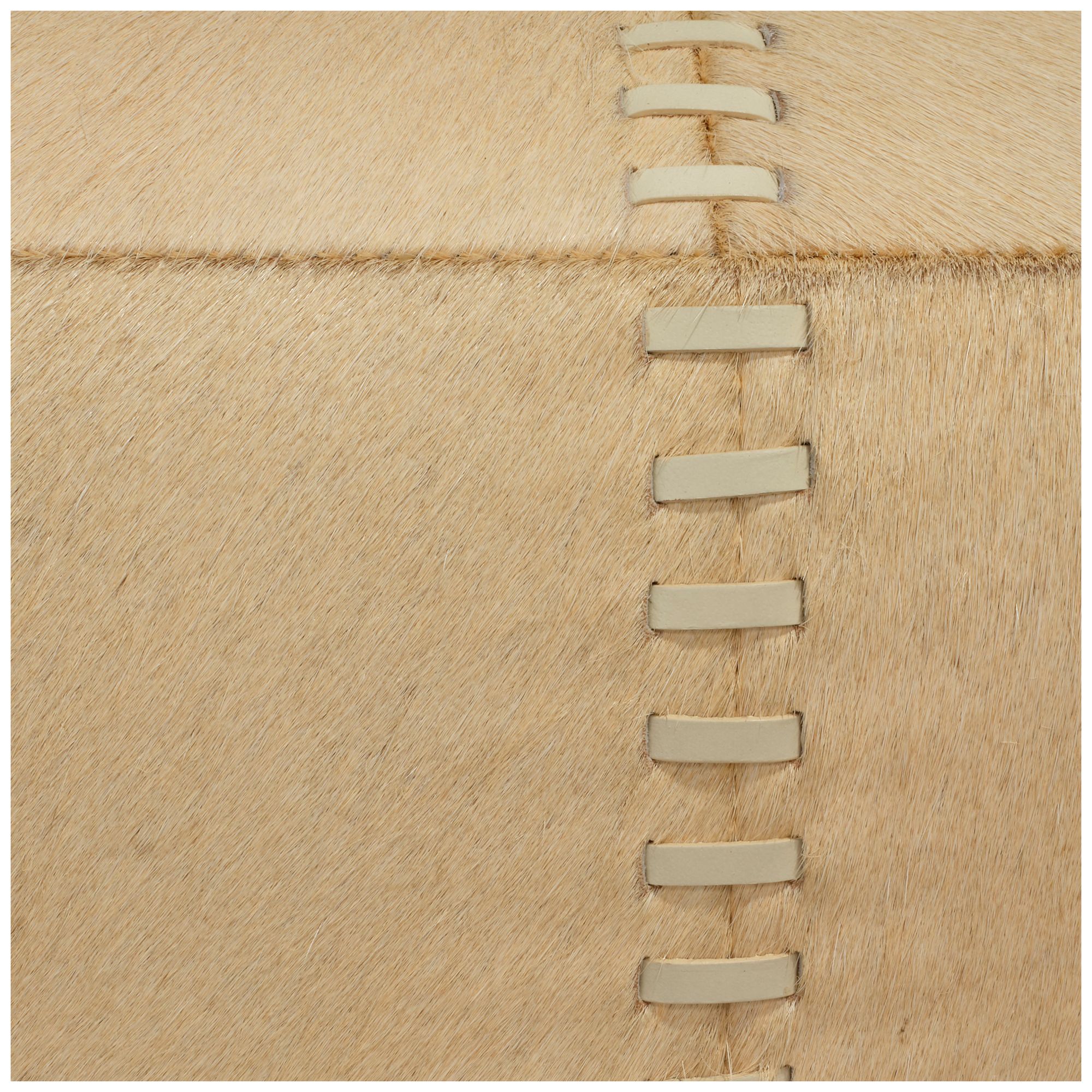 Image 4 Jamie Young Cream Hide Ottoman 16" in Ta more views