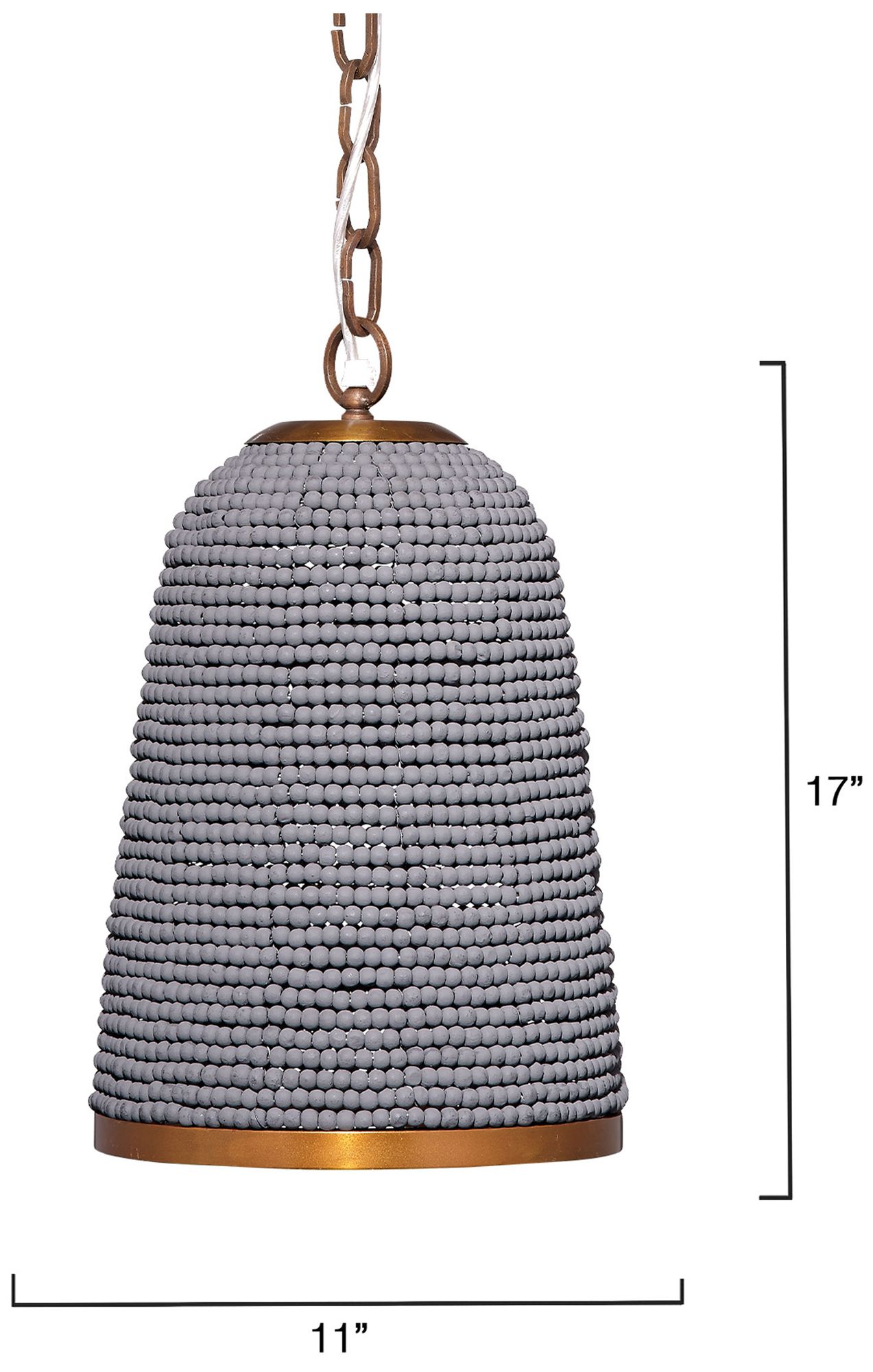 Image 2 Jamie Young Creekside 1-Light Beaded Slate Blue Pendant more views