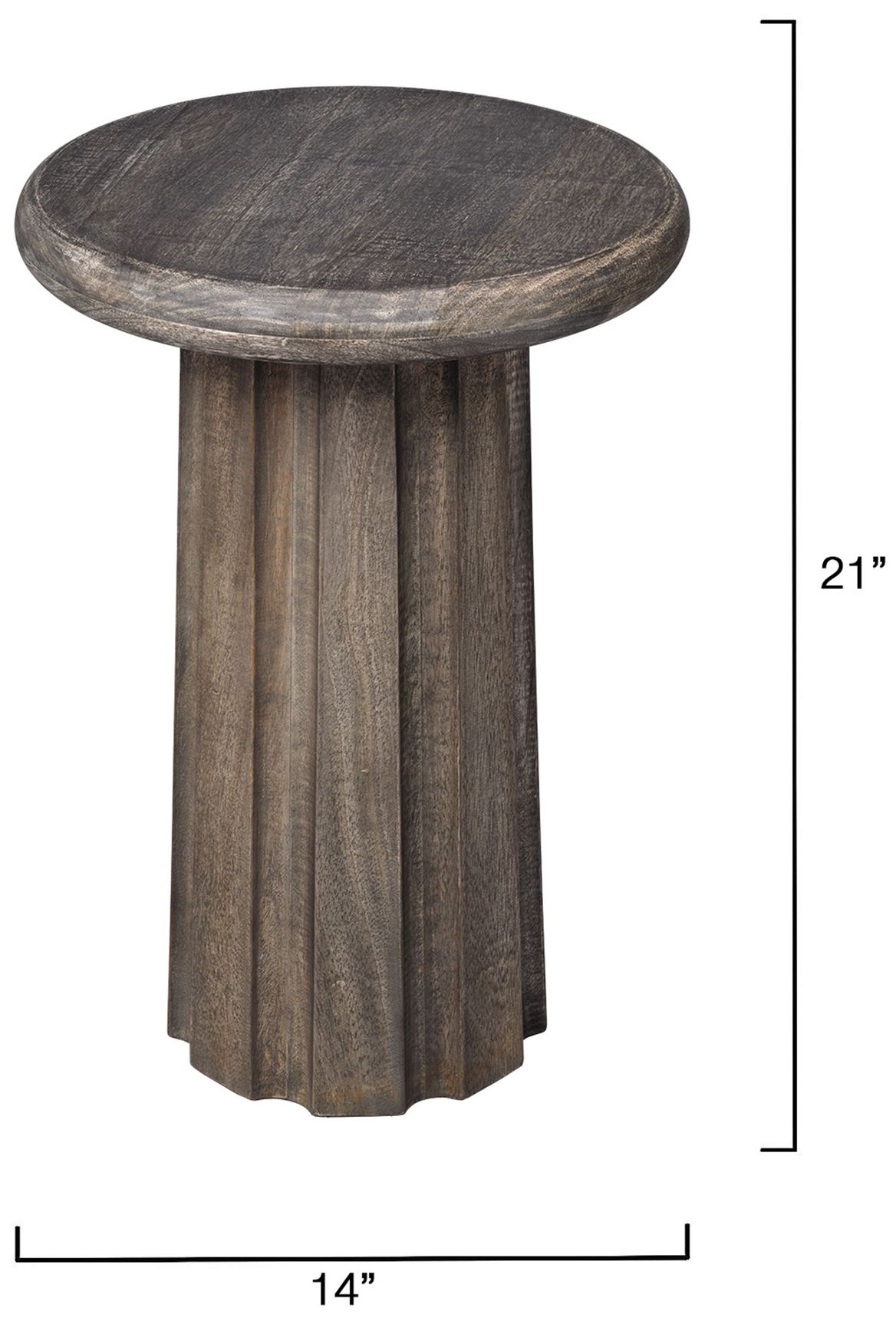 Image 5 Jamie Young Cremini Wood Side Table 21" in Grey Wash more views