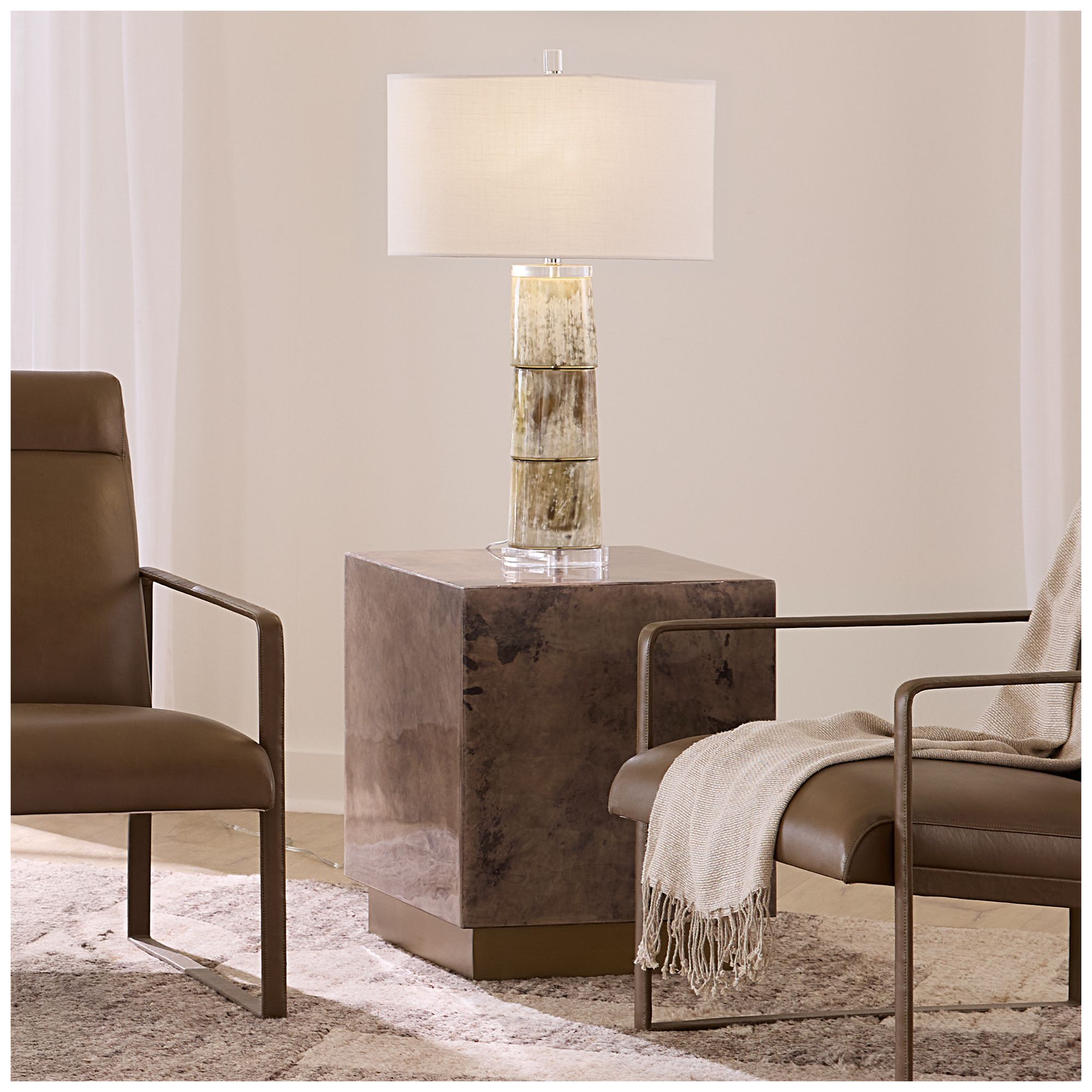 Image 2 Jamie Young Cube Vellum Side Table 21" i more views