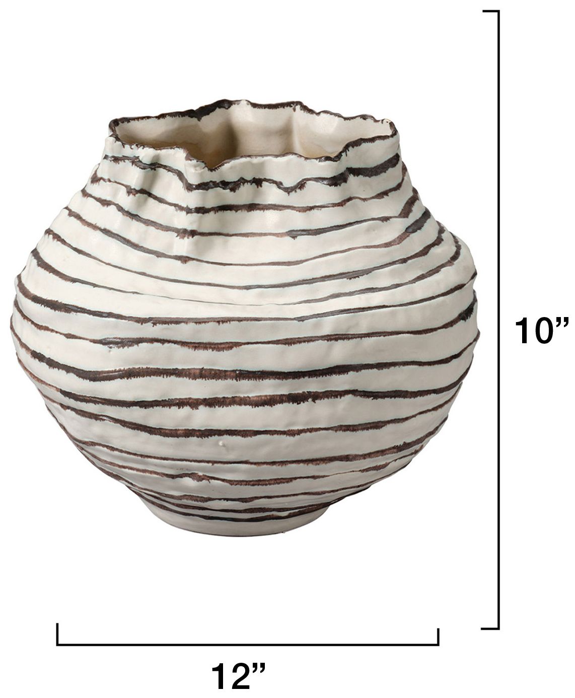 Image 4 Jamie Young Curvature Ceramic Vessel 11.25" in Brown more views