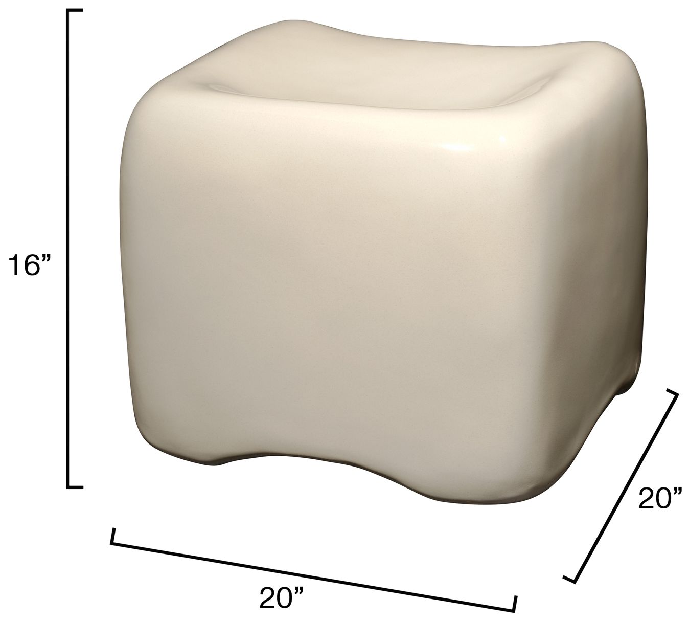 Image 5 Jamie Young Cushion Concrete Stool 16" in Cream more views