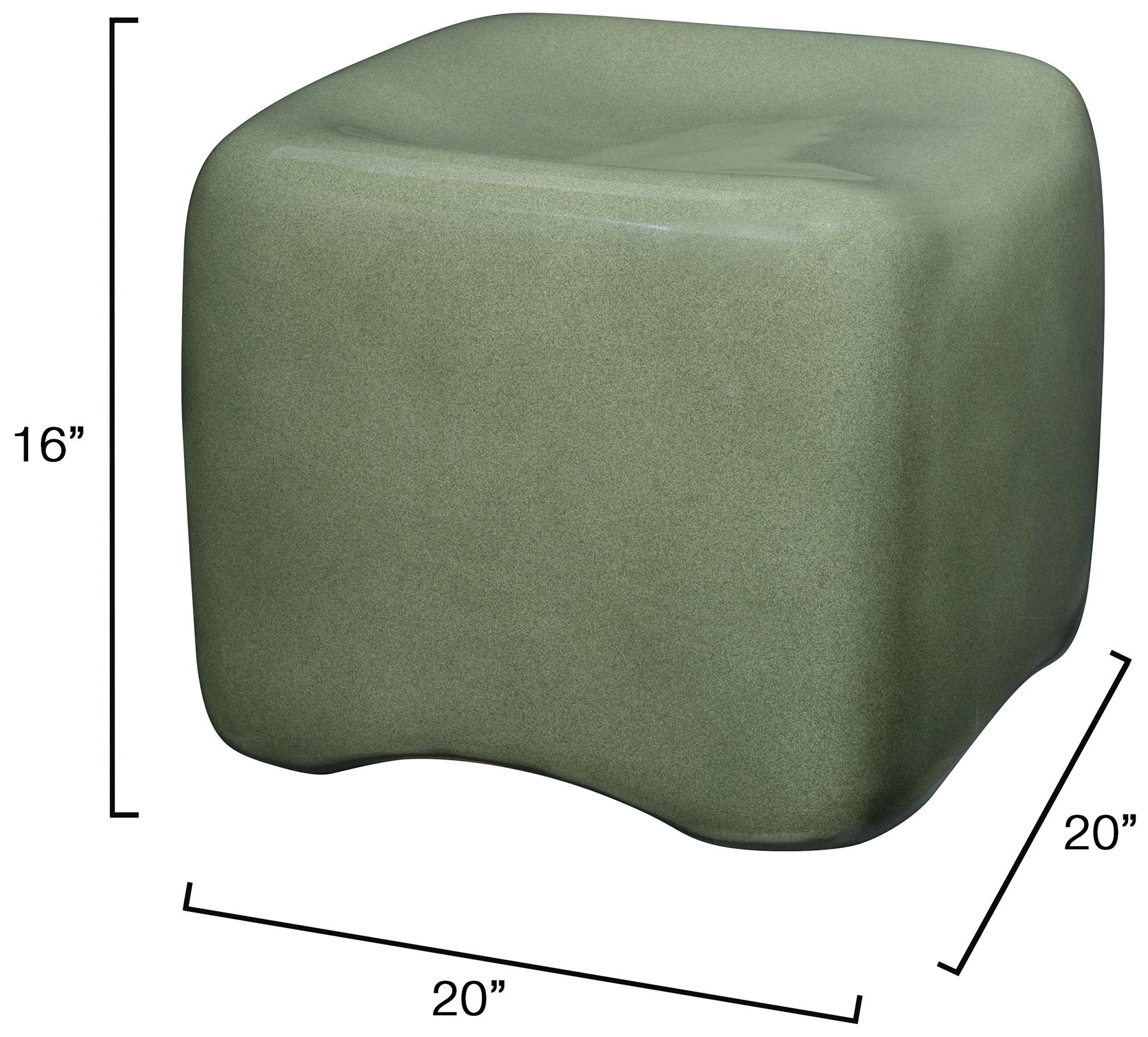 Image 4 Jamie Young Cushion Concrete Stool 16" in Green more views