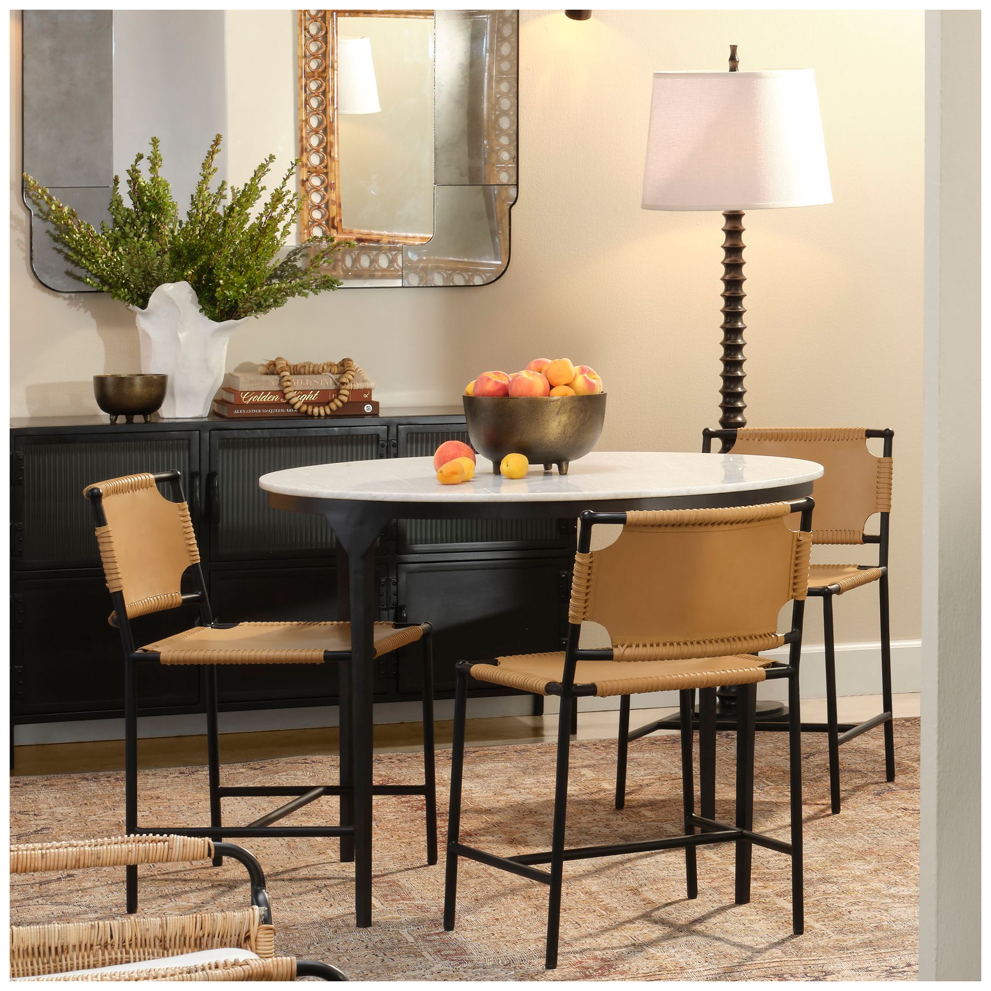 Image 7 Jamie Young Dante Marble and Metal Dining Table more views