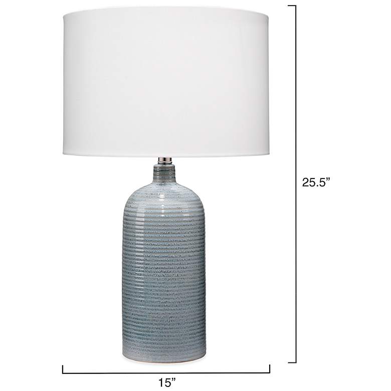 Image 3 Jamie Young Declan Ceramic Blue Table Lamp with Cotton Shade more views